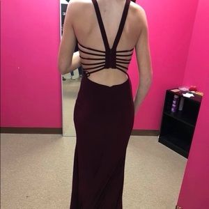 Wine/maroon colored dress!